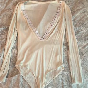 Cream snap up bodysuit